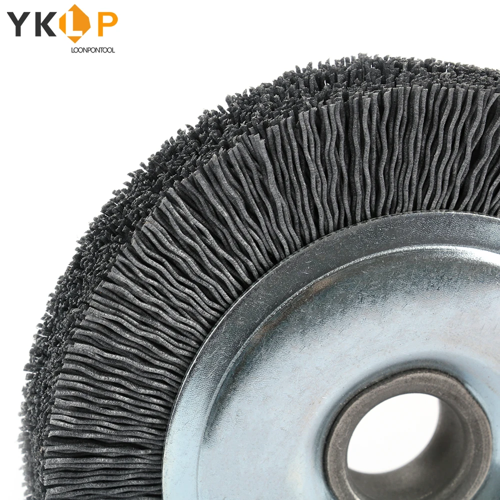 

4" Wire Nylon Wheel Brush Bore 16mm for Wood Furniture Metal Grinding Polishing Abrasive Wire Brush Grinder Thickness 15mm 240#