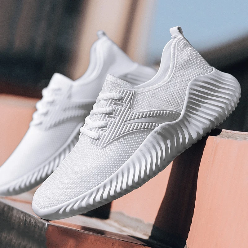 

2021 new men's casual shoes summer sneakers breathable fashion white large size 46 light mesh fly woven black sneakers