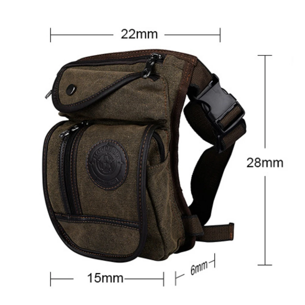 

Motorcycle Waist Bag Canvas Drop Leg Bag Pouch Brown Waist Bag Canvas Drop Leg Waist Bag Storage Pouch ForTravel Off Road Camp