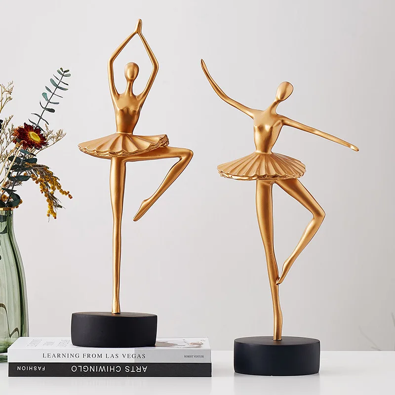[HHT] современного балета Скульптура девушки характер украшения гостиной винный