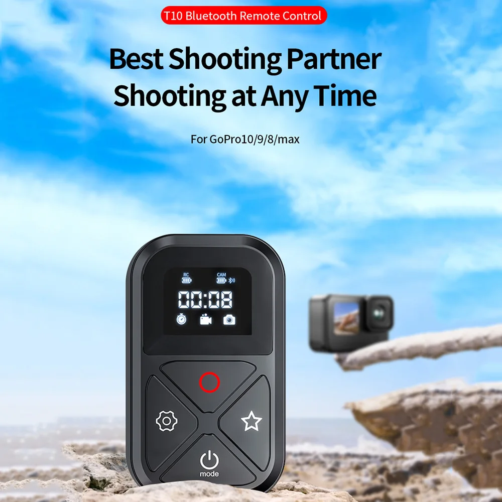 

TELESIN GoPro 10 9 8 Max 80M Bluetooth пульт дистанционного управления с ЖК-дисплеем горячая клавиша для Go pro Hero 8 9 10 Max контроль ler