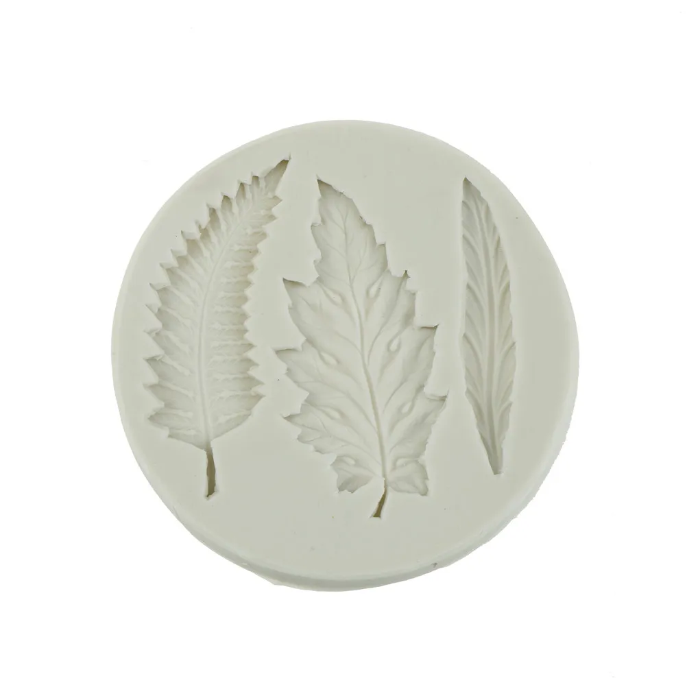 3pcs/set Three Kinds Of Leaves silicone mold fondant cake decorating tools Chocolate for baking molds pastry |