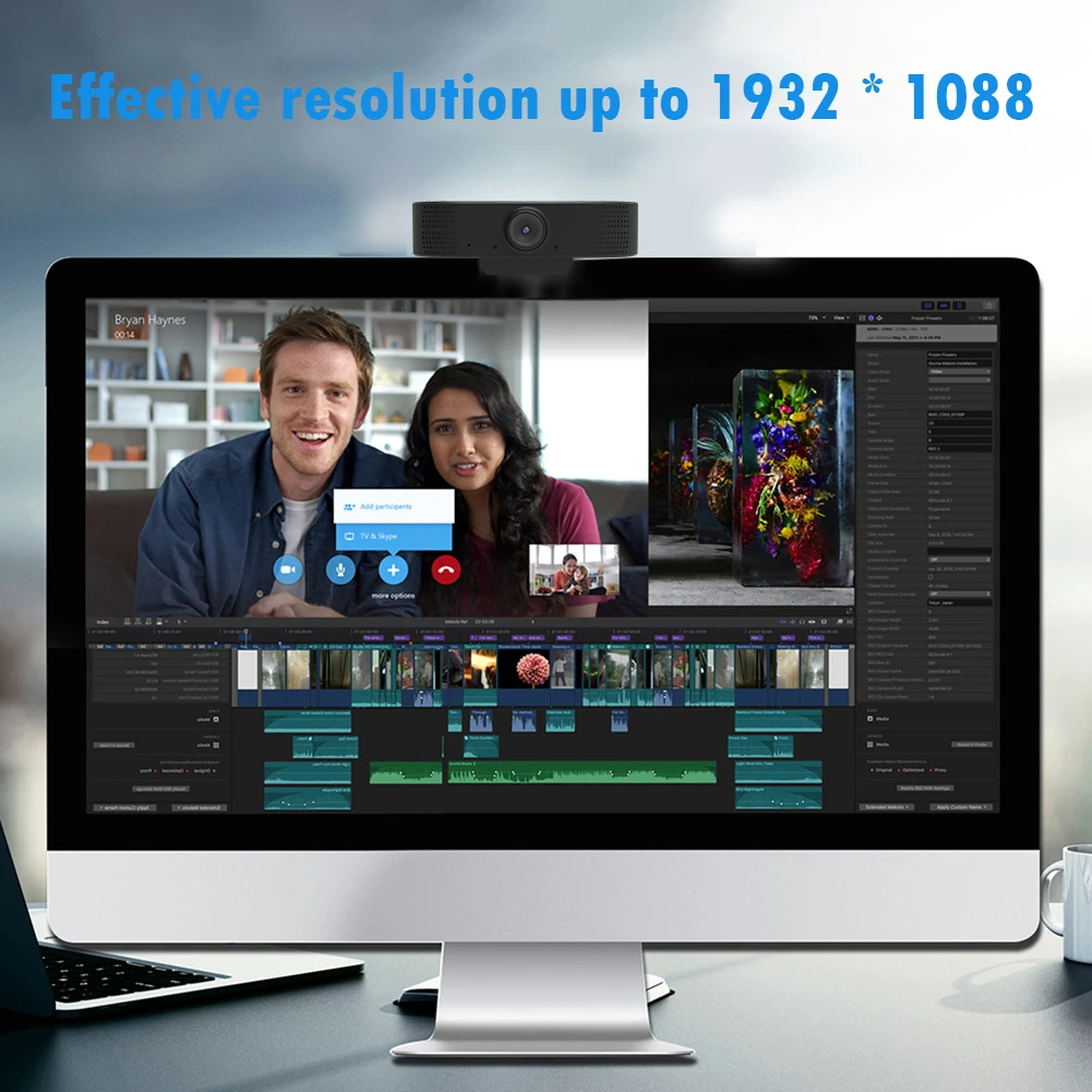 2MP 1080P HD веб-камера USB с микрофоном для Windows Android Linux ноутбук Настольный компьютер