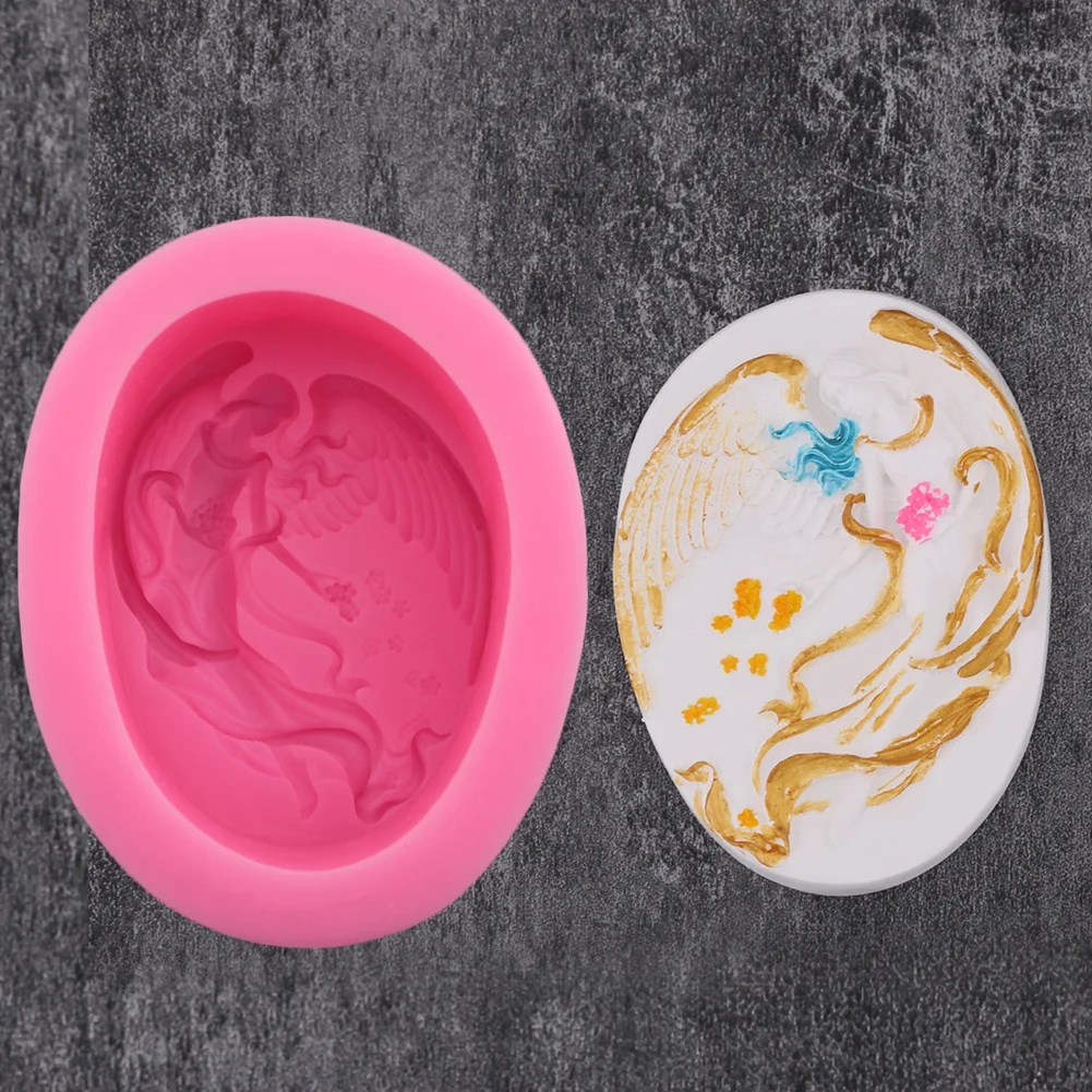 

Elegant Angel Candle Silicone Mold for DIY Soap Chocolate Candy Ornaments Plaster Fondant Mould Kitchenware Baking Tool