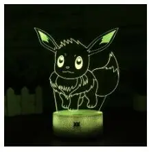 Популярная игра Покемон Eevee семейная серия 3D лампа USB мультфильм ночной Светильник СВЕТОДИОДНЫЙ 7 цветов Настольная лампа подарки для детей HUI YUAN бренд - Цвет: Eevee
