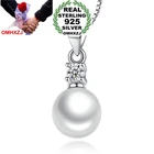 OMHXZJ оптовая продажа, Модный женский подарок, четыре когти, циркон, ABS, жемчуг, серебро 925 пробы, подвеска, подвески, PE122, без цепочки, ожерелье