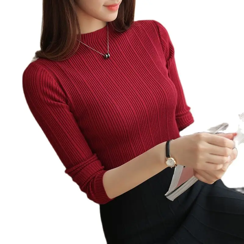 Осенне-зимнее Короткое женское пальто OHCLOTHING 2021 тонкий свитер-водолазка в