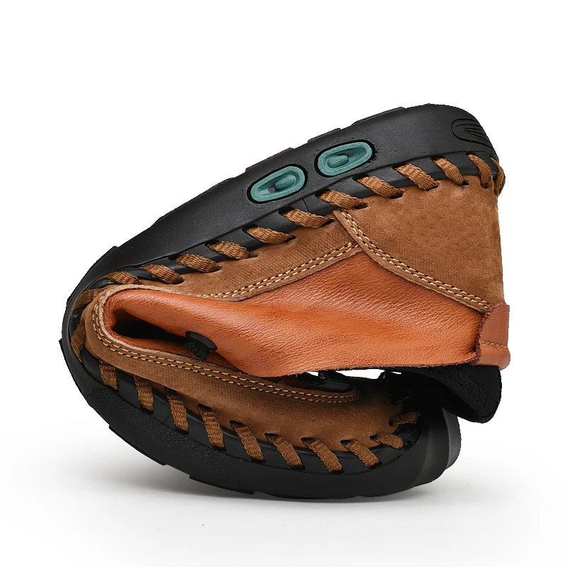 Мужские туфли из натуральной кожи летние модные повседневные лоферы мягкая