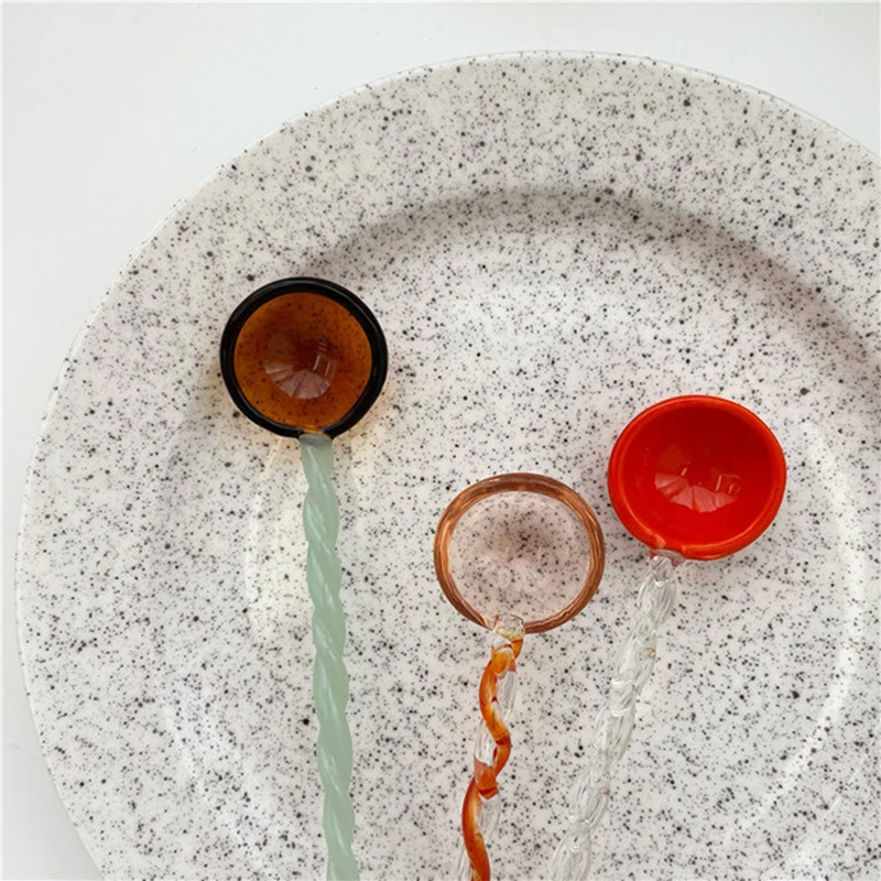 Crystal Candy Dessert Spoon Stained Glass Spiral Coffee Milk Stirring Lovely Ins Style | Дом и сад