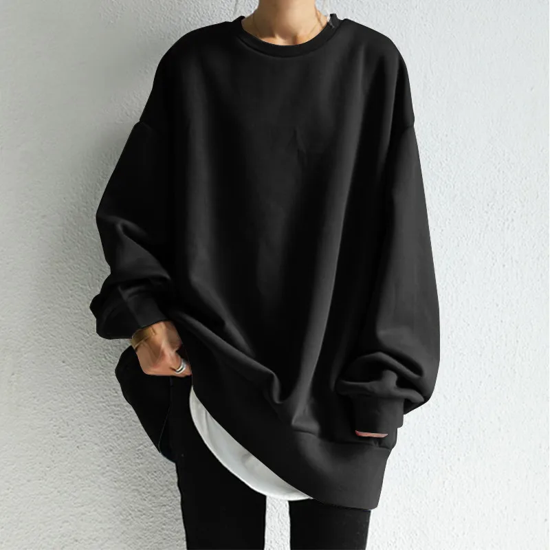 

Sudadera con capucha de estilo callejero para mujer, T47 suéter informal de talla grande, ropa de calle de gran tamaño