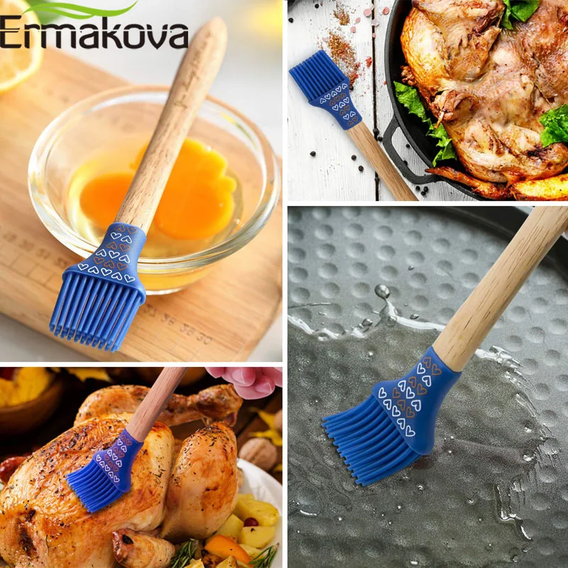 Ермакова 3 шт. длинный силиконовый шпатель силиконовая ложки для выпечки щетка с