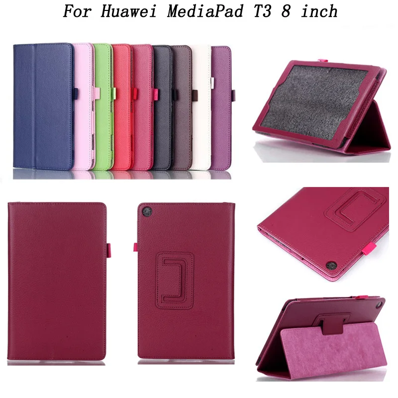 Умный флип чехол с подставкой для huawei MediaPad T3 8 дюймов роскошный из искусственной
