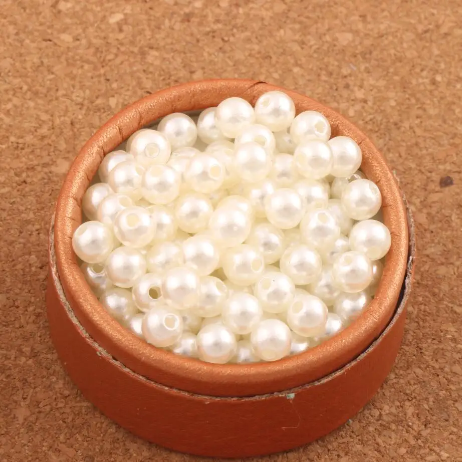 

2000pcs 6mm Ivory Round Pearl Charrm Beads Acrylic Loose Bead Plastic Spacers L3121
