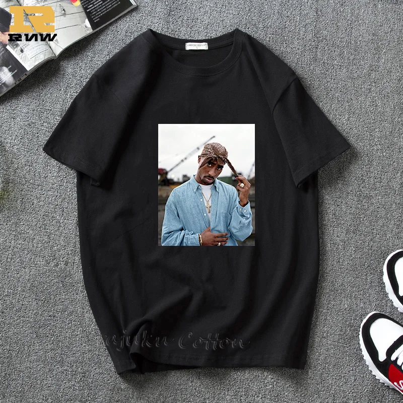 

2Pac Tupac Amaru Shakur Makaveli Raper Fashion Women/Men White T-shirt Aesthetic Graphic hip hop T shirt streetwear Print Tshirt