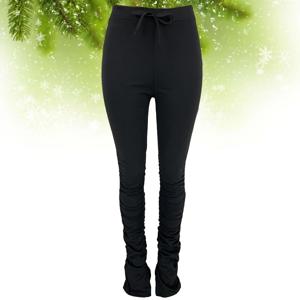 

Yoga Pants Simple Comfortable Cool Wrinkle Trumpet Sprot Yoga Pants for Woman (S, Black)