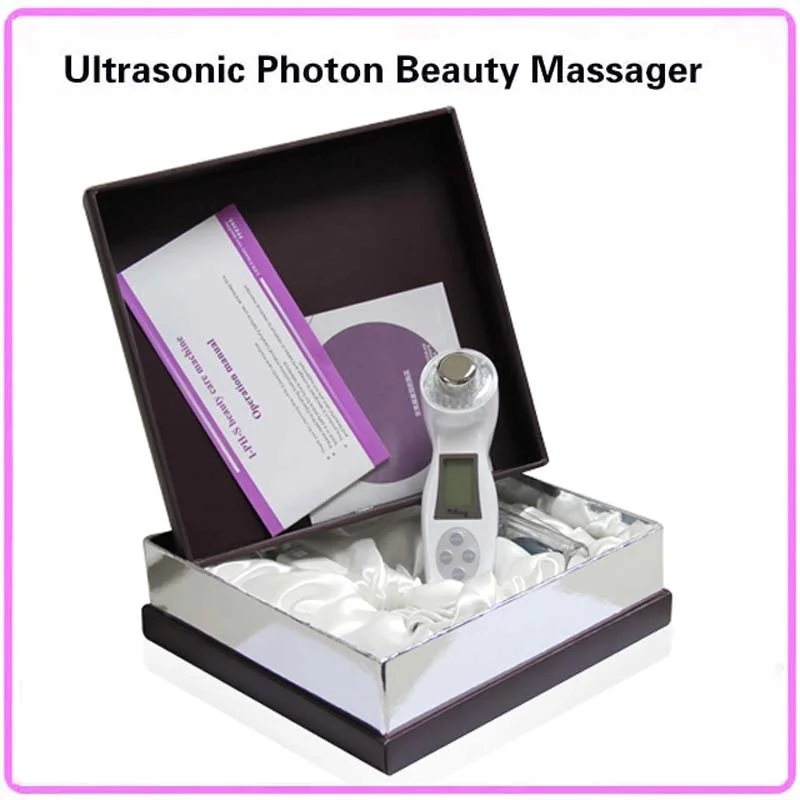 Goede 3Mhz 3 Kleuren Ultrasound Skin Massager Galvanische Sonic Gezicht Led Photon Huidverzorging Ultra Sonic Draagbare Cleaner Body Beauty Apparaat
