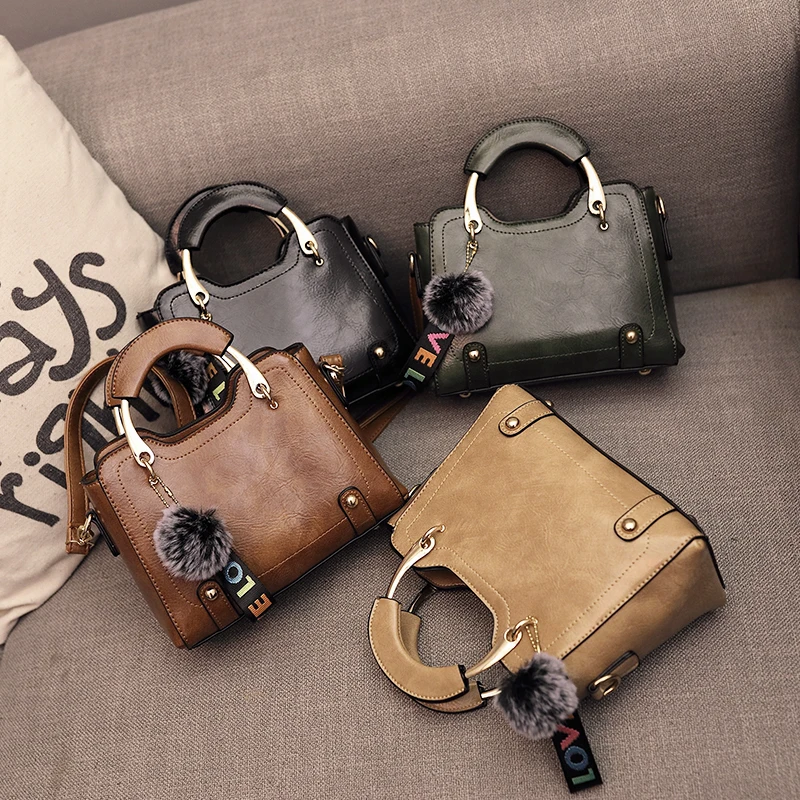 

ZMQN Women Crossbody Bags Small Flap Bags Ladies Vintage Handbags Metal Handle PU Leather Shoulder Bag Hairb Bolsa Feminina C266