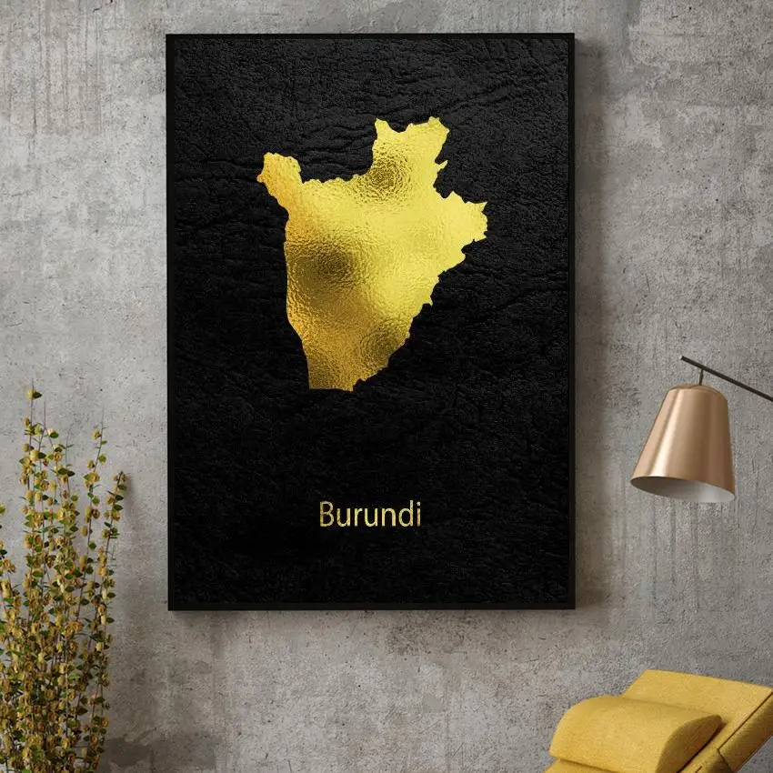 Картина на холсте Золотая карта декор для гостиной современный настенный постер