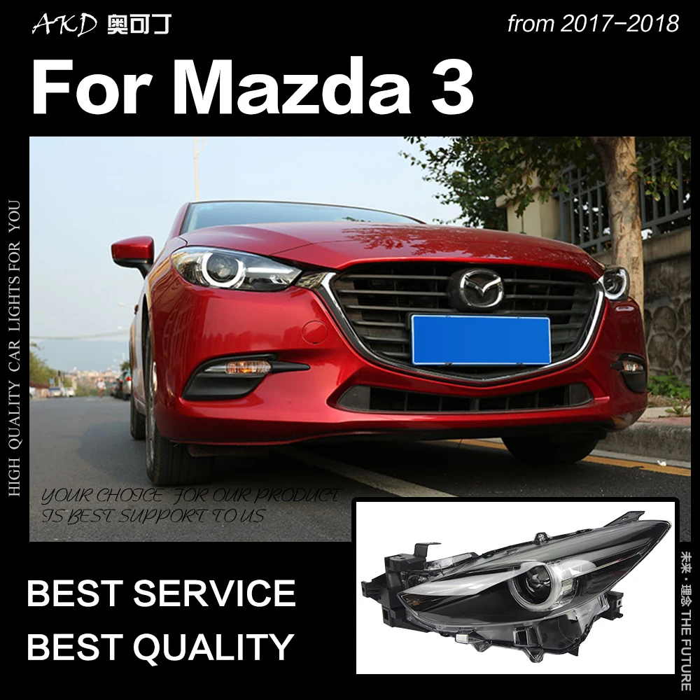 АКД стайлинга автомобилей фара для Mazda 3 фары 2017 2018 Новый Mazda3 Axela светодиодный