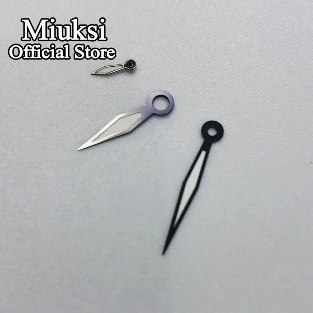 Черно белые часы Miuksi стрелки зеленые/синие светящиеся подходят для ETA 6497 6498 или Sea
