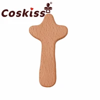coskiss beech wooden toys diy crafts baby teether for making rattles key educational toy wooden teether for new born teether