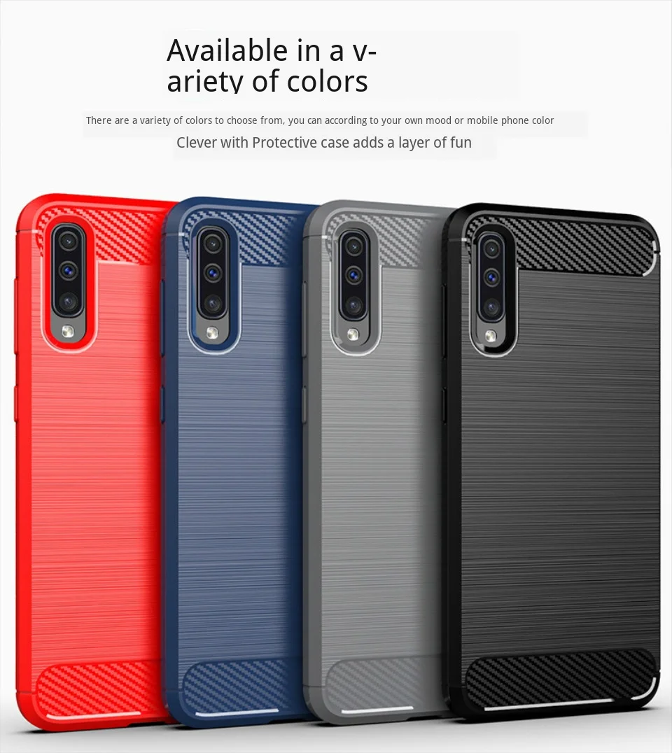 Чехол для телефона для samsung Galaxy A50S защита из углеродного волокна узор силиконовый Ударопрочный Мягкий