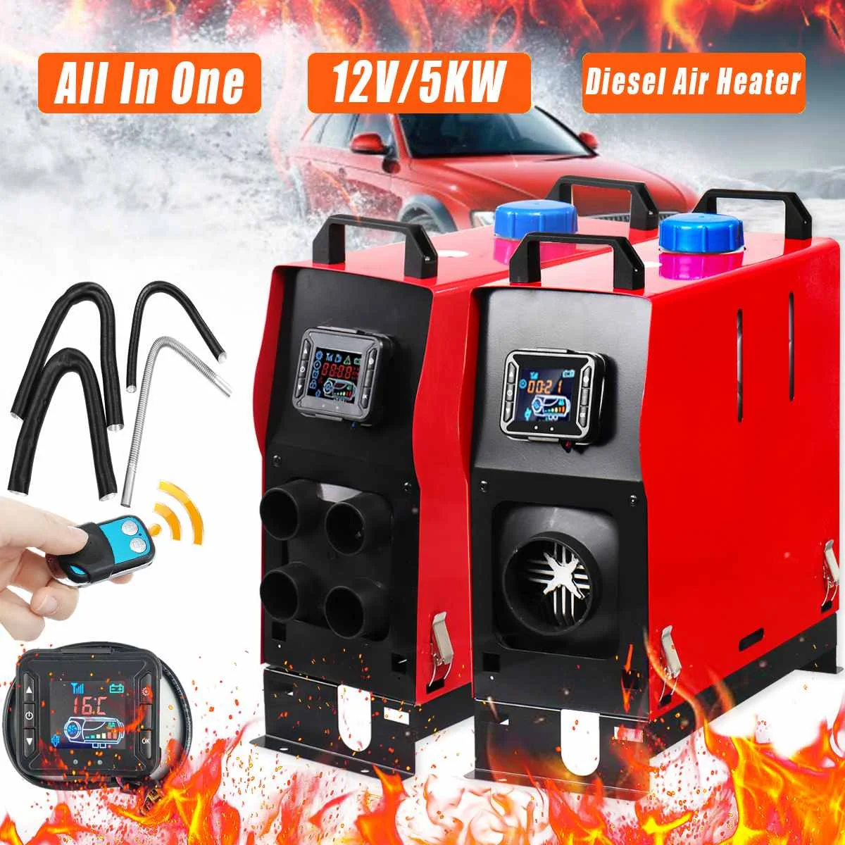Новый 12В 5квт четырехдырчатый автомобильный обогреватель Дизельный
