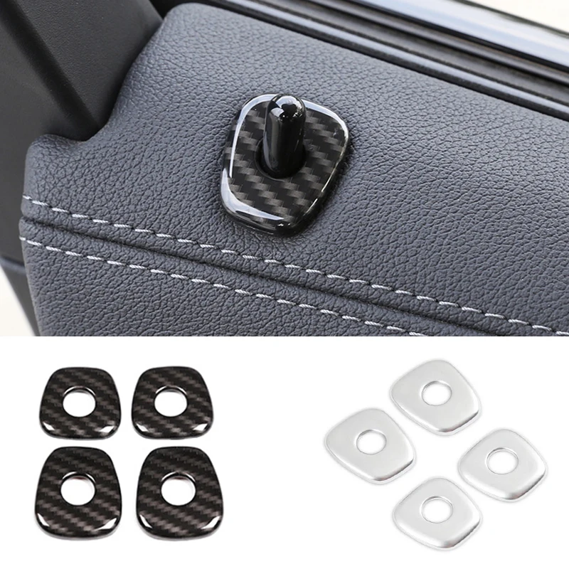 

For BMW X3 X4 G02 G01 18-21 4x Carbon Fiber Color Car Door Lock Pins Pin Cover Trim Auto Inner Accessories