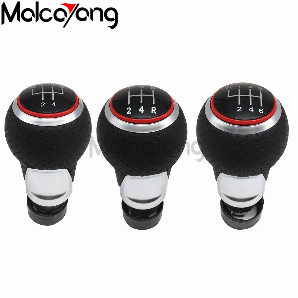 Серебряное кольцо 6 скоростей ручка переключения передач ручная Шестерня для Audi