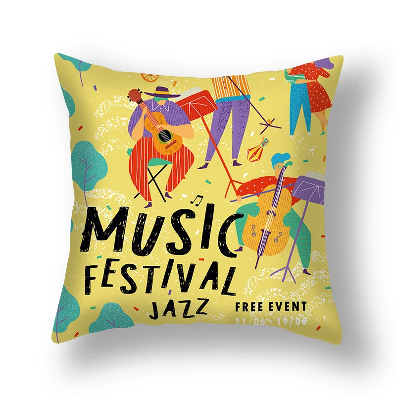 

Cushion cover Music pattern sofa cushions Pillowcase office linen Pillow cases 45*45 home decor pillow covers kd-0185