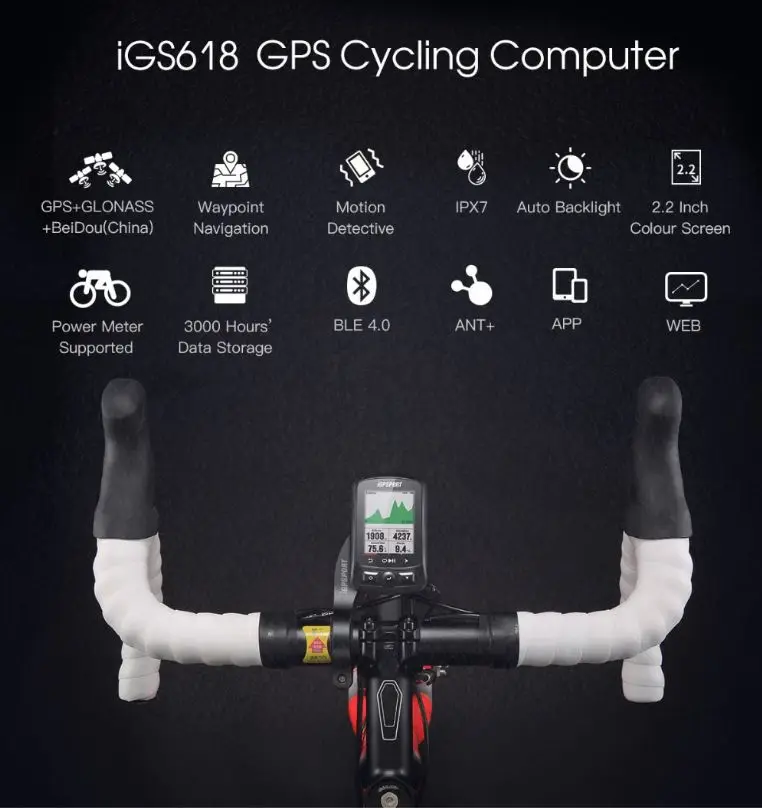 Велосипедный компьютер с цветным экраном gps iGS618 iGS620 GPS порт трекер велосипедная