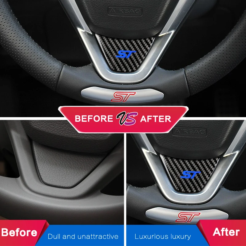Наклейки на руль из углеродного волокна для Ford fiesta 2011 2012 2013 ecosport ST B MAX аксессуары