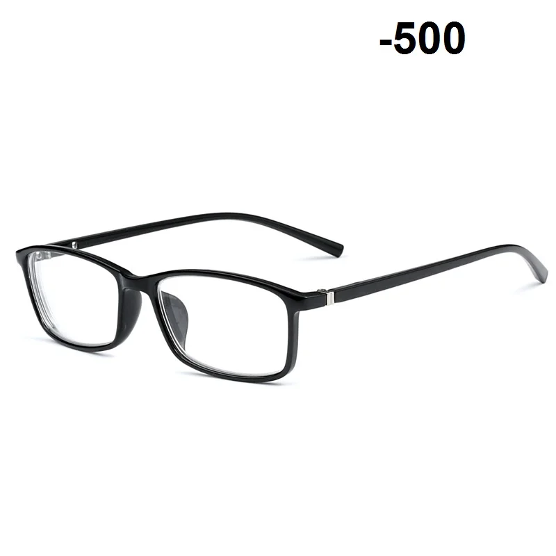 Vazrobe очки для близорукости для мужчин и женщин TR90 минус-100 до-600 рецептурная оптика линзы очки мужские женские готовые очки - Цвет оправы: black myopia 500