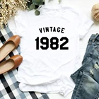 Винтажная футболка из 100% хлопка, забавная графическая футболка на день рождения для нее, милые семейные идеи, Подарочная футболка, верхняя одежда размера плюс