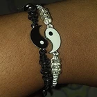 Браслеты для пар Tai Chi для женщин и мужчин, браслеты с подвесками Инь Янь, подвески, плетеные браслеты с цепочкой для пар, 1 комплект