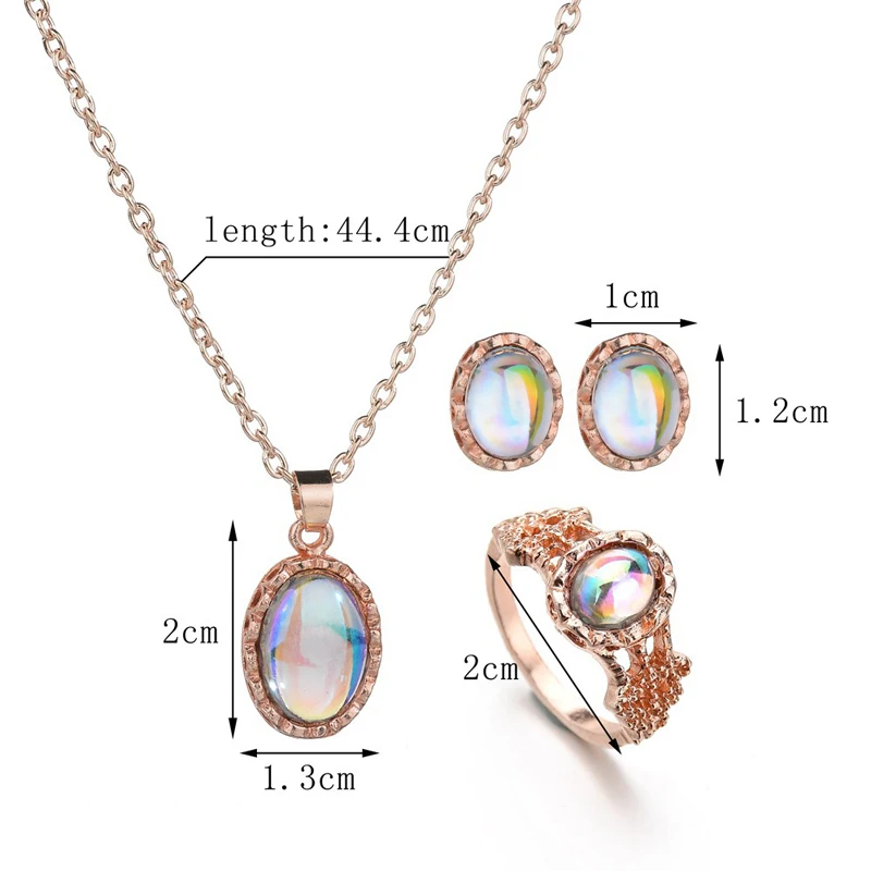 Комплект из колье серёг и кольца с австрийским кристаллом|wedding necklace|jewelry setswomen jewelry