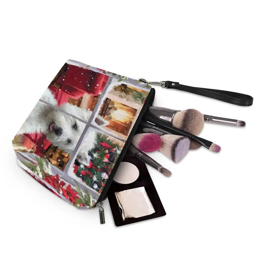 Nopersonality Christmas Dog Ladies Make Up Bag Travel Organizer Case Cosmetic Bags Women Neceser Toiletry | Багаж и сумки