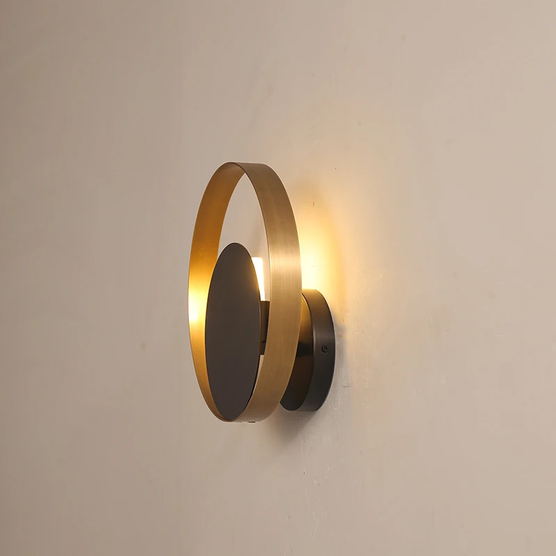 Simple creative copper wall light bedroom bedside decoration modern Nordic design living room hotel LED lamp | Лампы и освещение