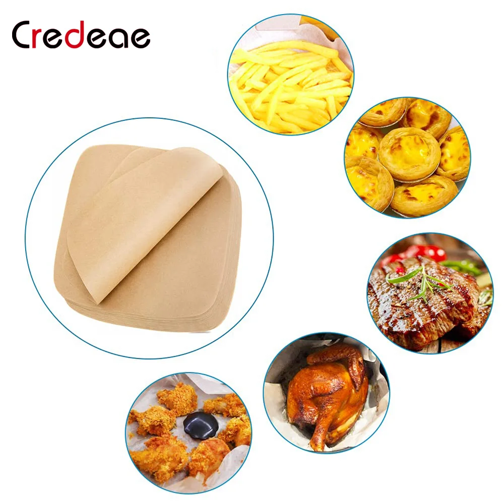 

200 шт. Непористая фритюрница, бумажная прокладка для пароварки, антипригарная квадратная бумага для пароварки корзина ковер, смазочные бума...