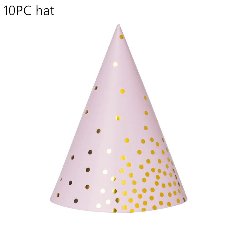 10PC hat 10 шт. розовый костюм в крупный горошек бумажный стаканчик, тарелка для шляп, одноразовая посуда для дня рождения, вечеринки, свадьбы, декоративные принадлежности - Цвет: 10PC hat