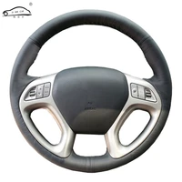 genuine leather car steering wheel cover for hyundai ix35 tucson 2 2011 2015dedicated steering wheel handlebar braid