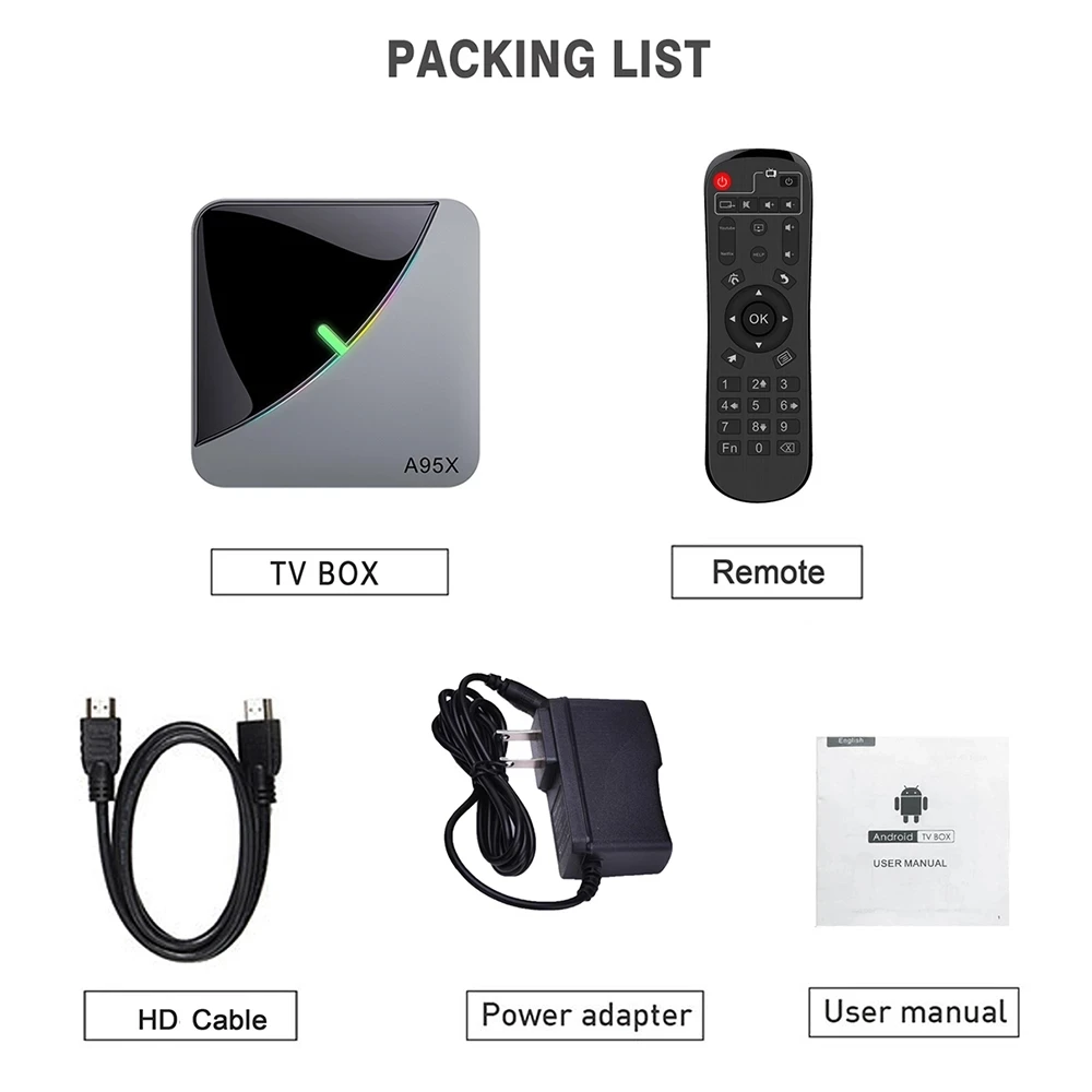 Smart TV Box Android 9 0 A95X F3 Slim Amlogic S905X3 4 ГБ 32 64 Гб 8K HD 2 4/5 0G WiFi медиа-проигрыватель Google |