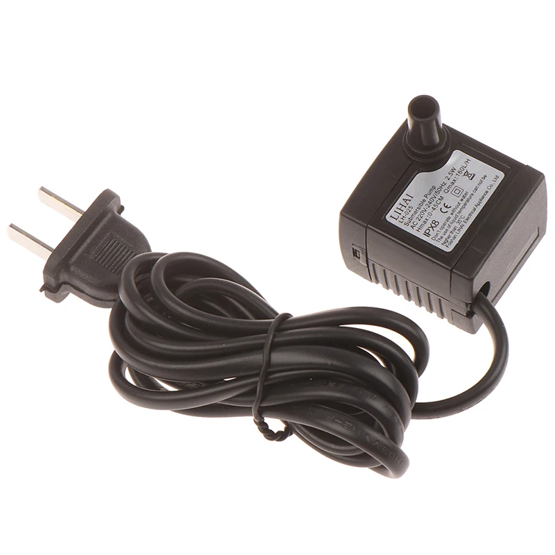 

1PCS Aquarium Fountain Air Fish Pond Tank Accessories 220V 3W Submersible Powered Micro Water Pump AC EU Plug high quality