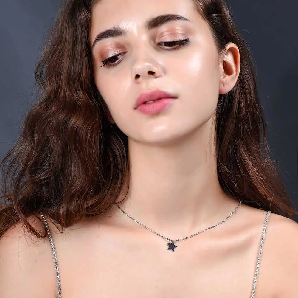 100% нержавеющая сталь звезда оберег ожерелье никогда не тускнеет полированная