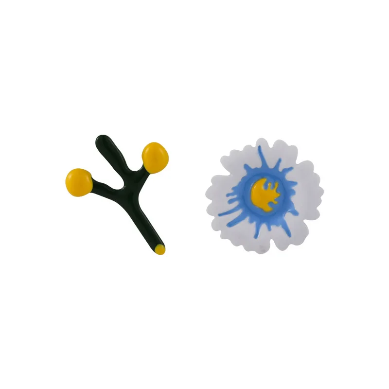 

Minar Personality Asymmetric Sunflower Branches Drop Earrings Multicolor Enamel Flowers Dangle Earrings for Women Korean Jewelry