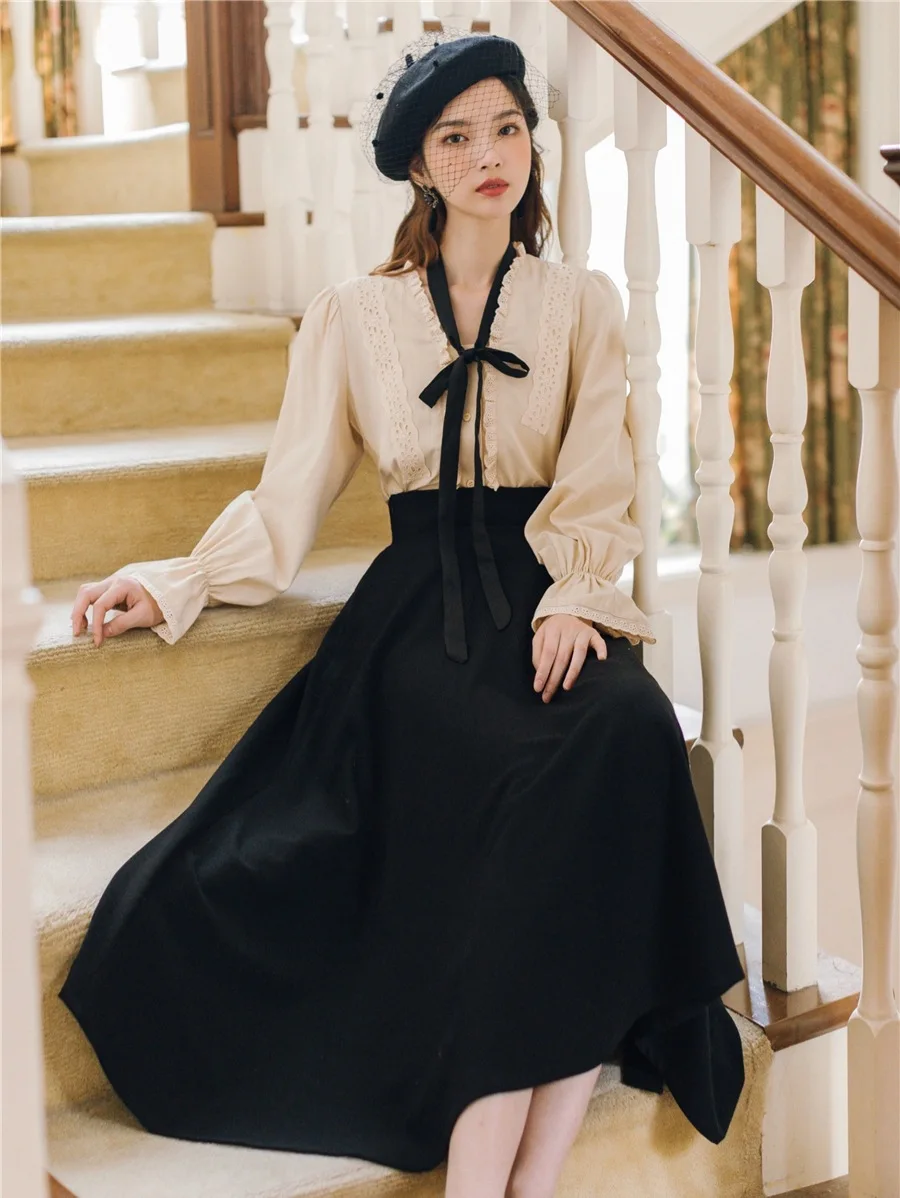 2020 Новая модная женская одежда осень и зима рубашка + юбка Женский комплект 2 шт. |