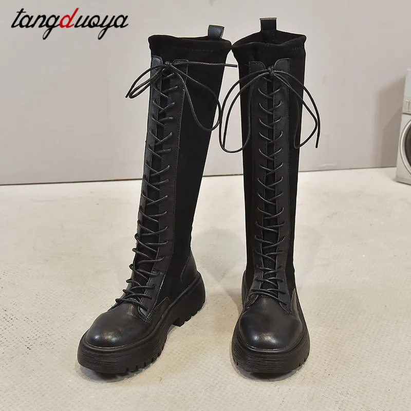 Модные сапоги до колена женская обувь высокие зимние женские пикантные плюшевые