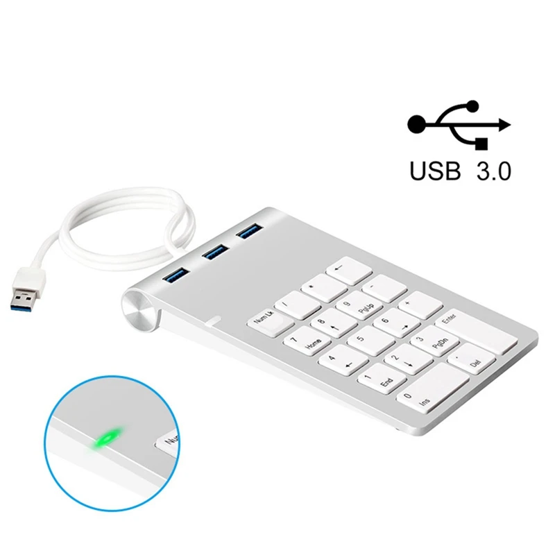 USB цифровая клавиатура 18 клавиш с тремя USB-портами 3 0 для мини-цифровой клавиатуры