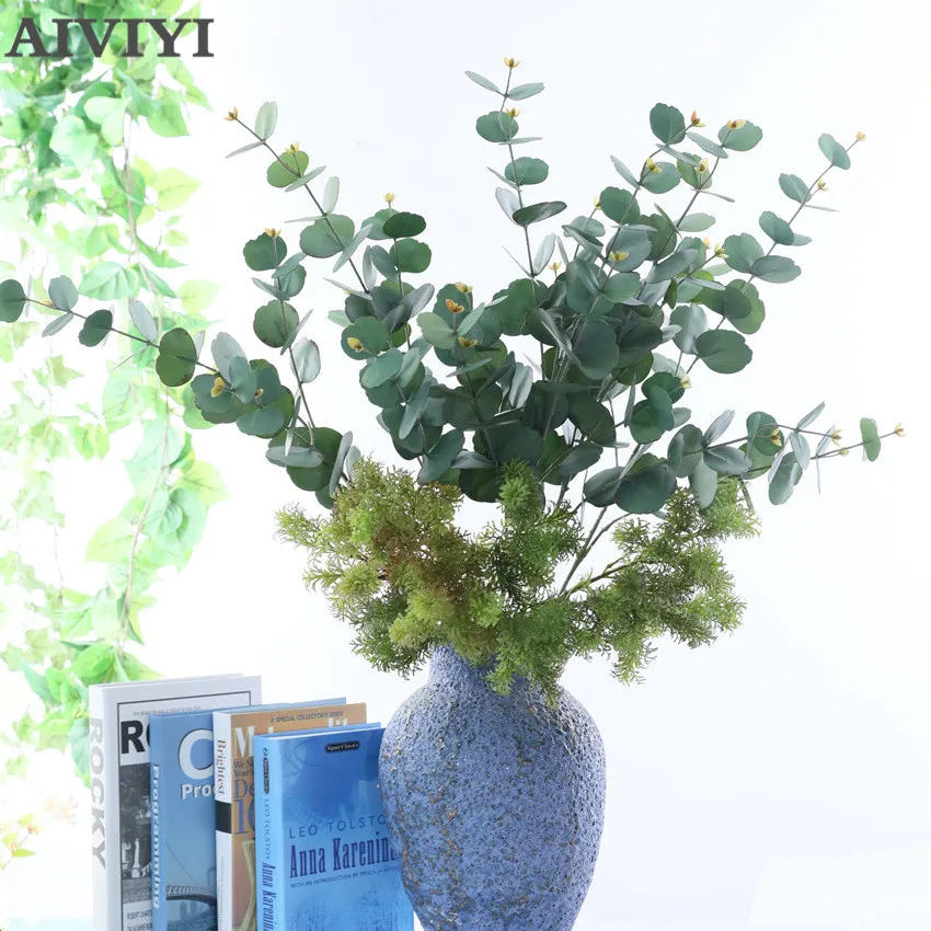 

Eucalyptus Money Leaf Branch Simulation Plant Artificial Flowers Home Decoration Wedding Decor Receptio