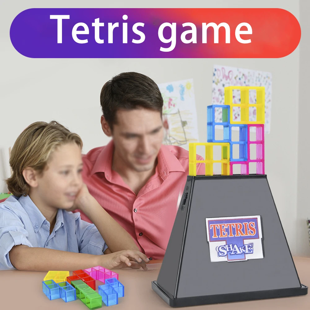 

Early Education Kids Toy Sensory Brain Development Imagination Vibration Base Stacking Tetris Game Building Blocks Balancing